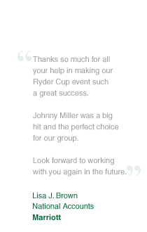 Marriott Ryder Cup and Johnny Miller Appearance Testimonial