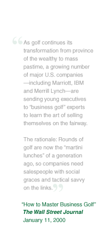 Quote from Wall Street Journal Article on Business Golf